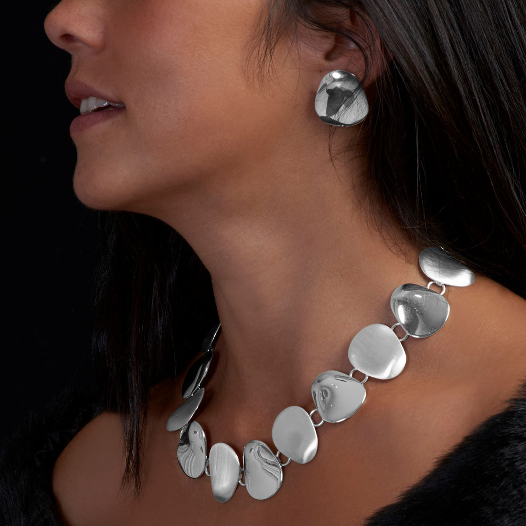 Amala unusual silver earrings