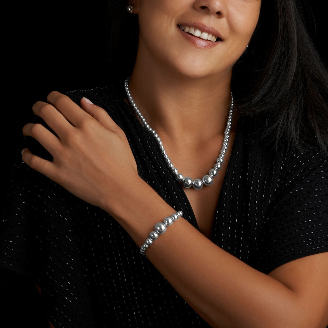 Athena Silver Half Bead Earrings - Corazon Latino