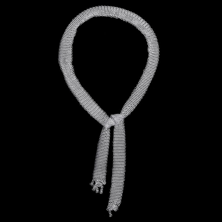 Persephone Silver Tie Necklace - Corazon Latino