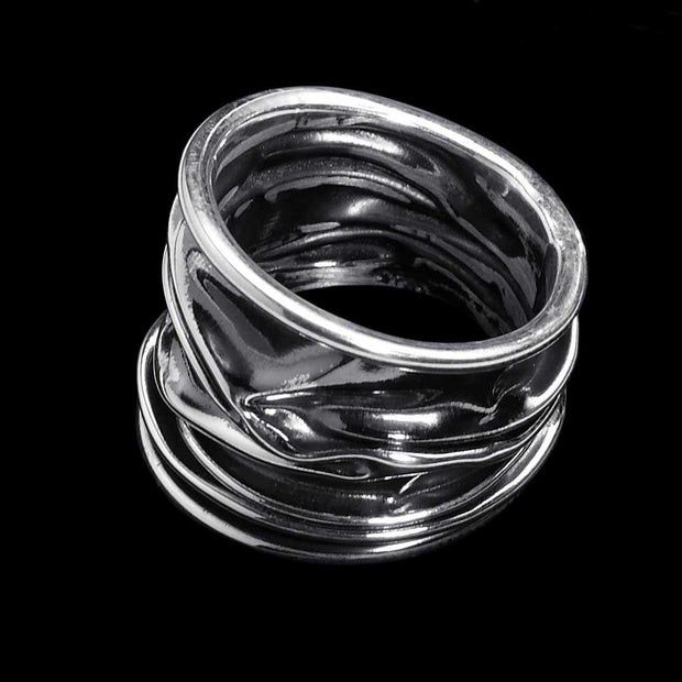 Andata Crumpled Silver Ring - Corazon Latino