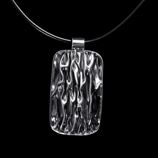 Andata Rippled Silver Pendant - Corazon Latino