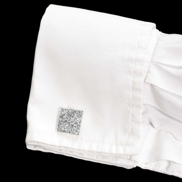Artio Glittering Silver Cufflinks - Corazon Latino