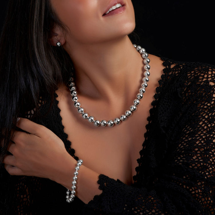Astraea Silver Bead Earrings - Corazon Latino