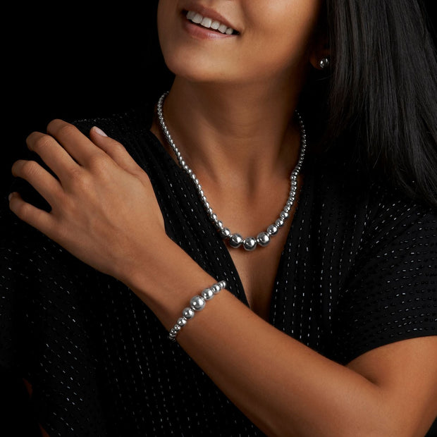 Athena Silver Half Bead Earrings - Corazon Latino