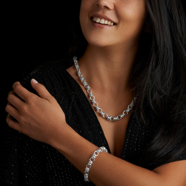 Chara Heavy Silver Bracelet - Corazon Latino