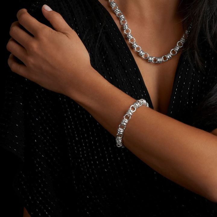 Chara Heavy Silver Bracelet - Corazon Latino