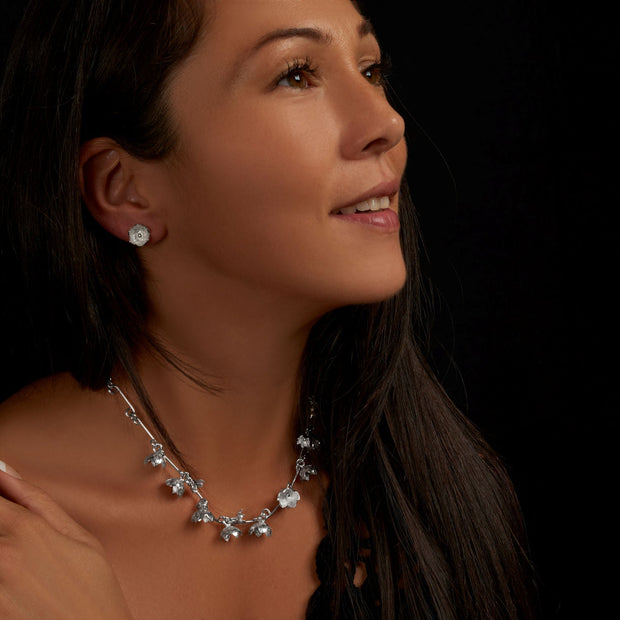 Cressida Silver Flowers Earrings - Corazon Latino