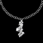 Cupid Silver Hearts Necklace - Corazon Latino