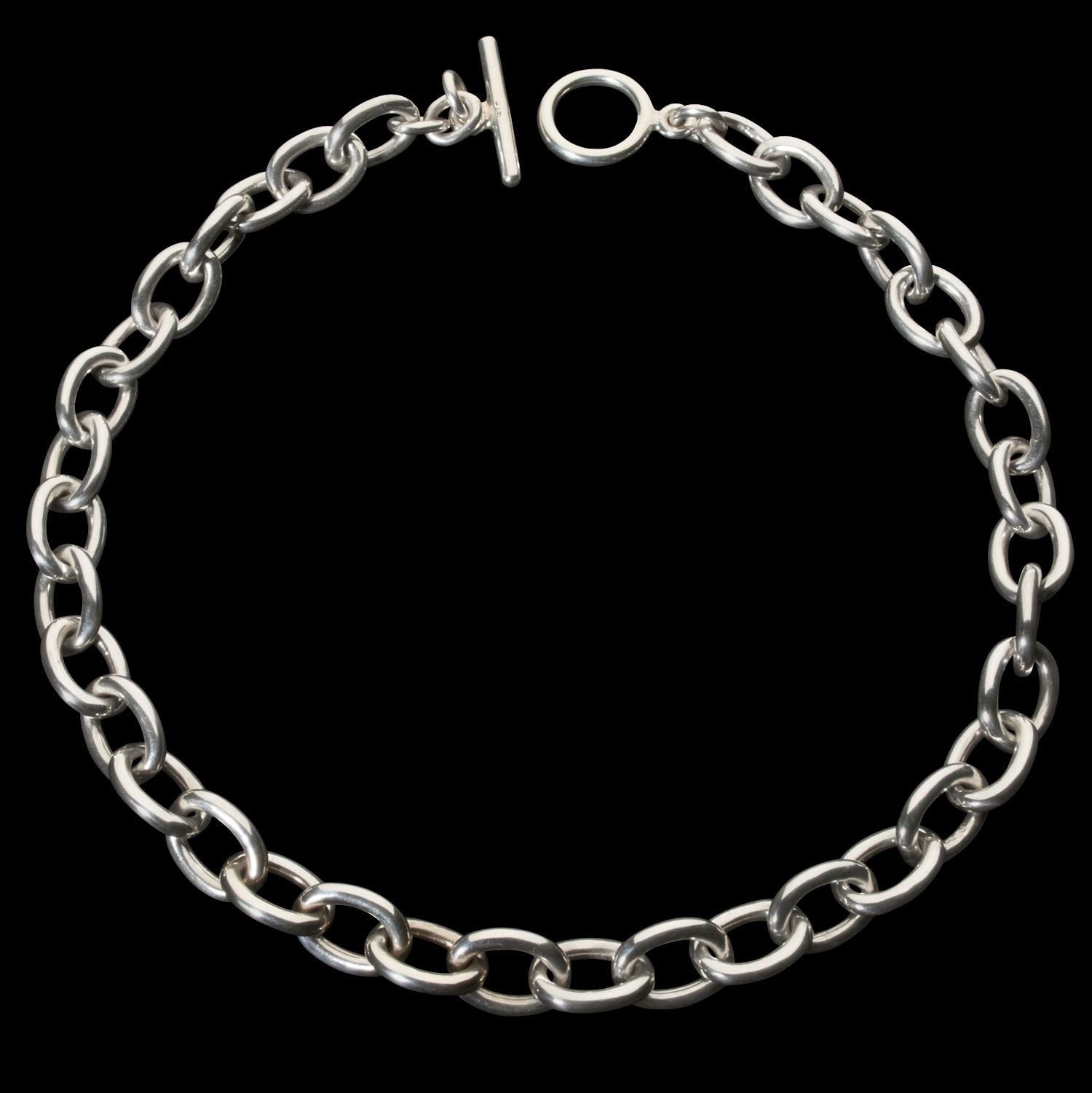 Damona Heavy Links Silver Chain Corazon Latino