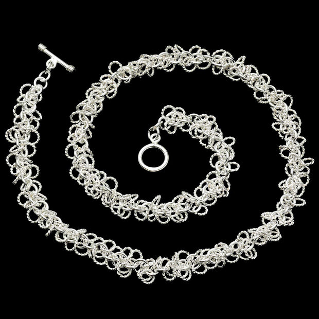 Hebe Silver Rings Necklace - Corazon Latino