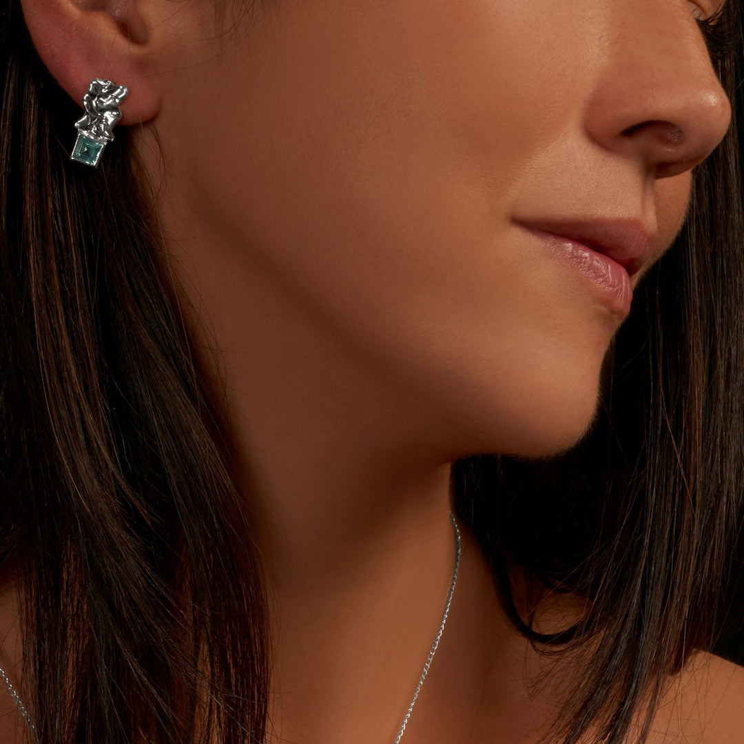 Iris Blue Topaz Earrings - Corazon Latino