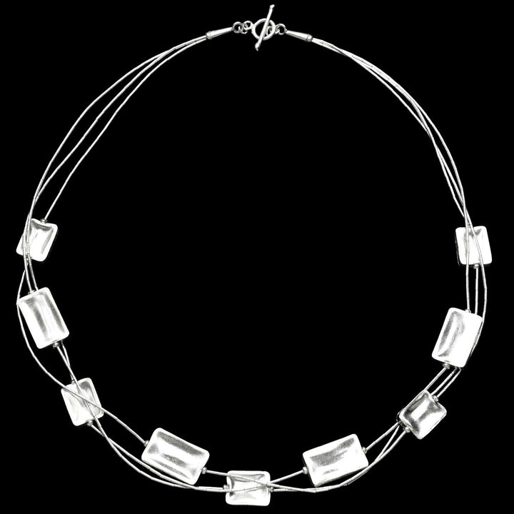 Lares Brushed Silver Necklace - Corazon Latino