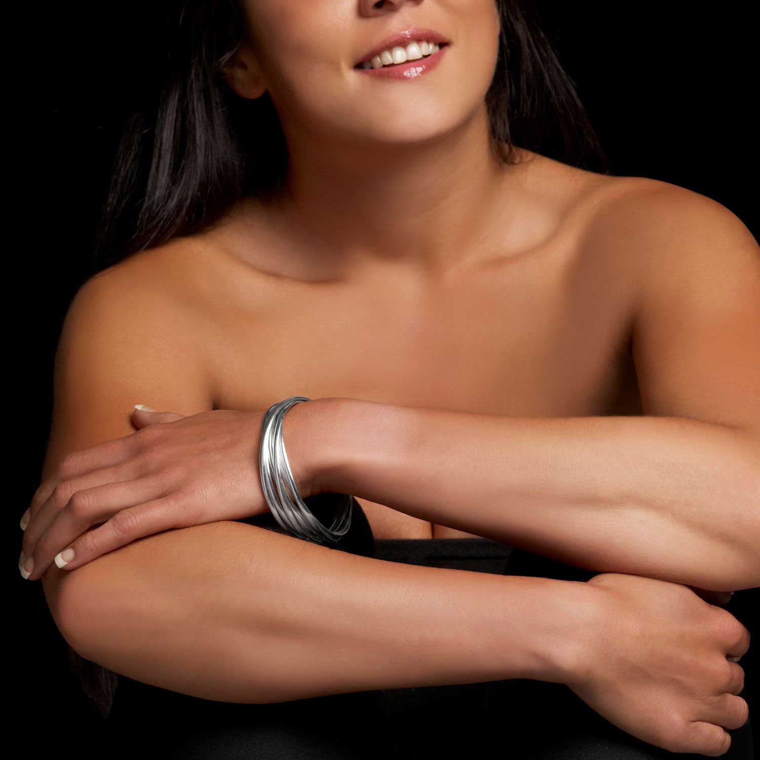 Luna Silver Russian Wedding Ring Bangle – Corazon Latino