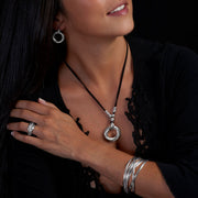 Luna Silver Rings Bangle - Corazon Latino