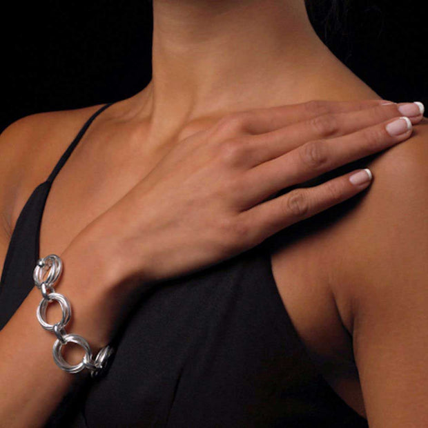 Luna Silver Rings Bracelet - Corazon Latino