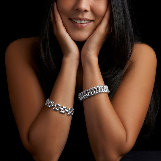 Mercury Chunky Silver Bracelet - Corazon Latino