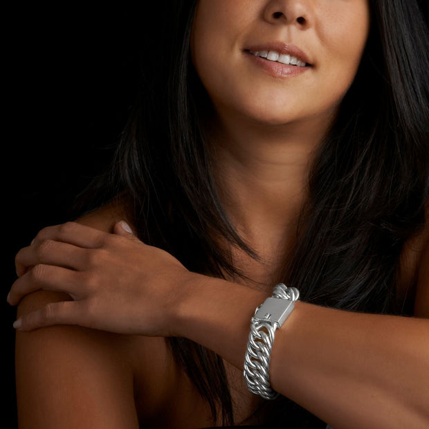 Mercury Chunky Silver Bracelet - Corazon Latino