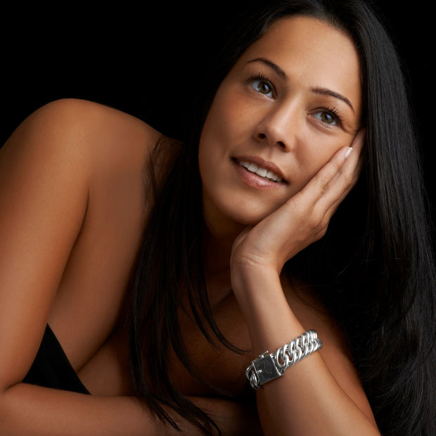 Mercury Chunky Silver Bracelet - Corazon Latino