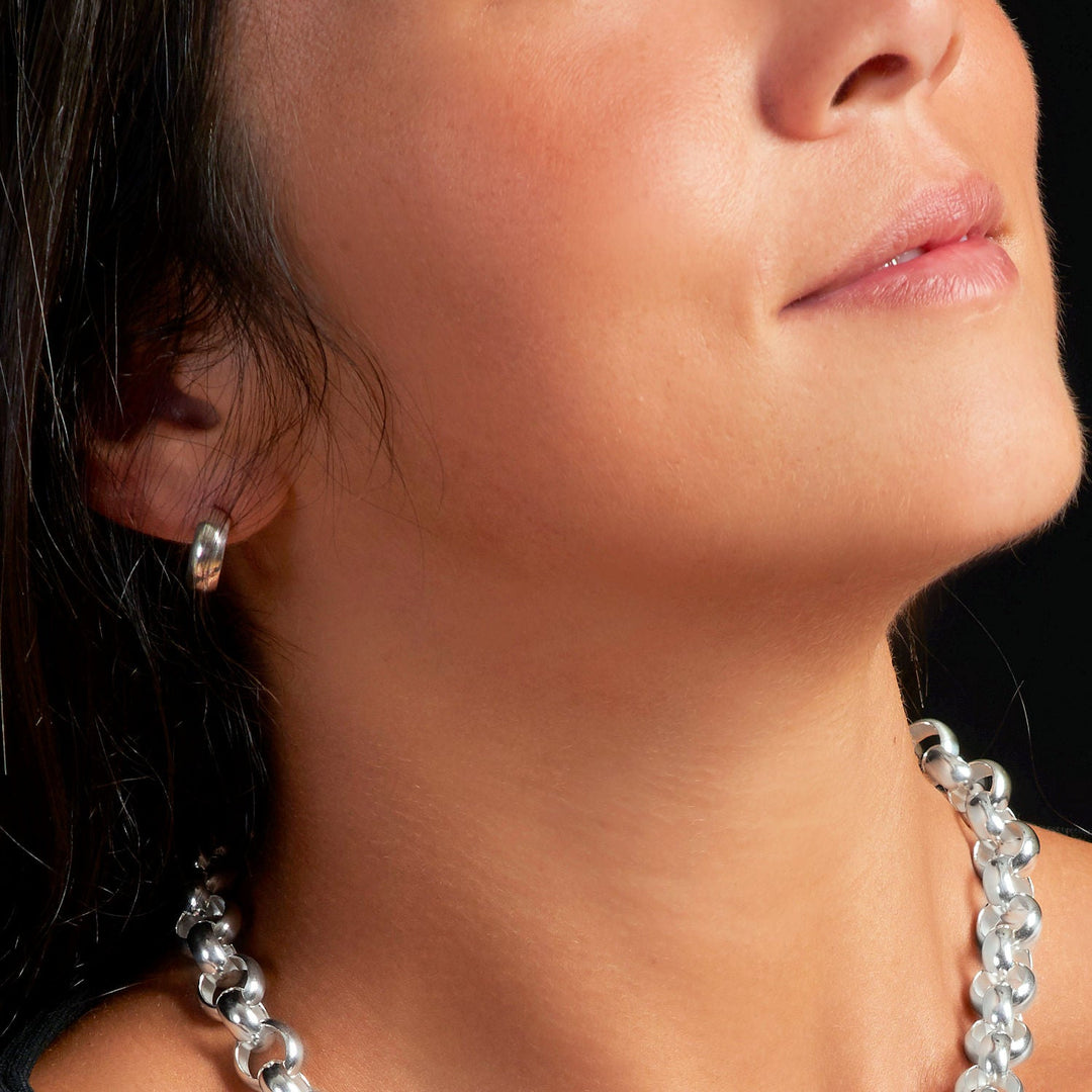 Pallene Silver Loop Earrings - Corazon Latino