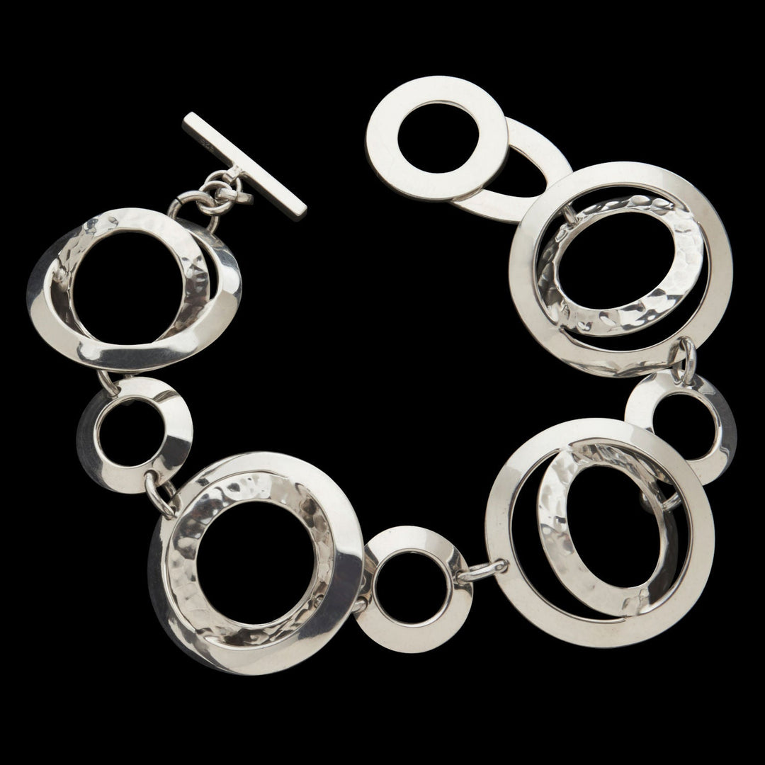 Phoebe Silver Circles Necklace - Corazon Latino