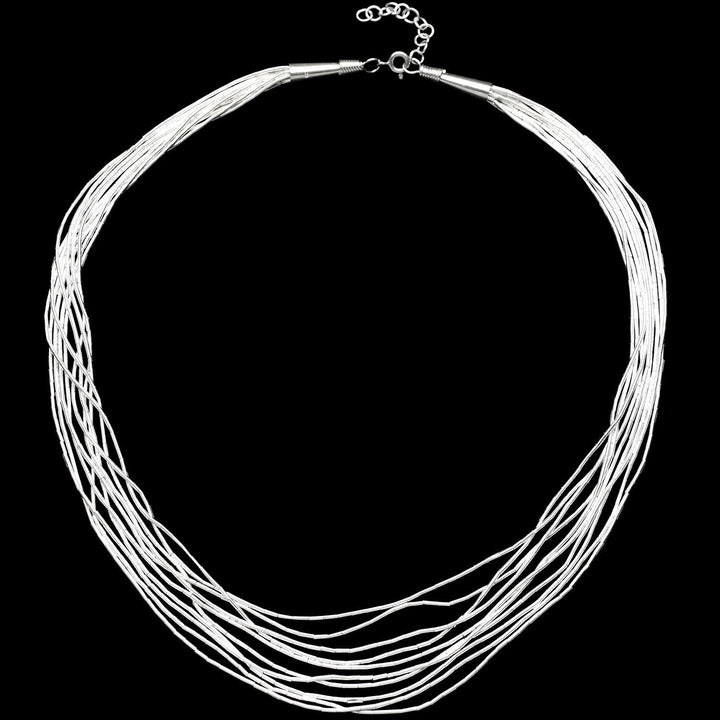 Sylviana Liquid Silver Necklace - Corazon Latino